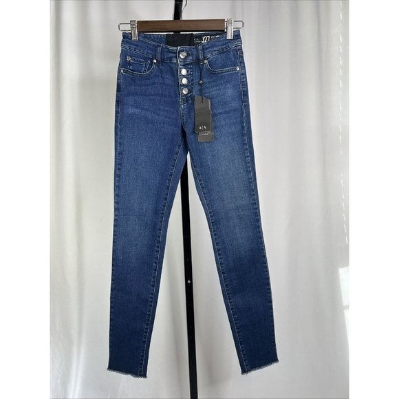 Armani Exchange J27 Super Skinny Button Fly Jeans - Size 24, NWT - Picture 2 of 14